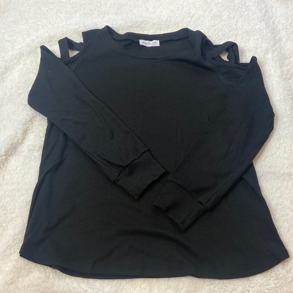 First love waffle knit top, size Med